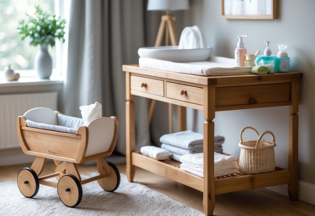 Saadan vaelger du det perfekte puslebord og en dukkevogn lavet af trae